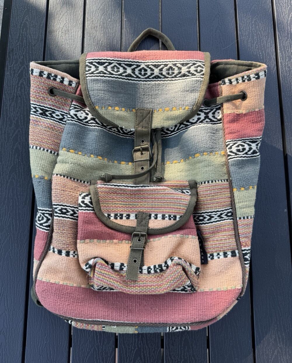 Sun And Sand Woven Bohemian Canvas Backpack